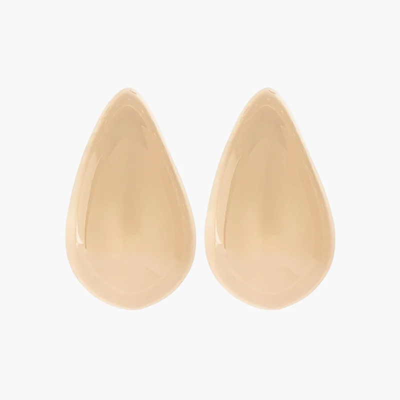 لايف ستايل Metal Stud Earrings in Beige for Women